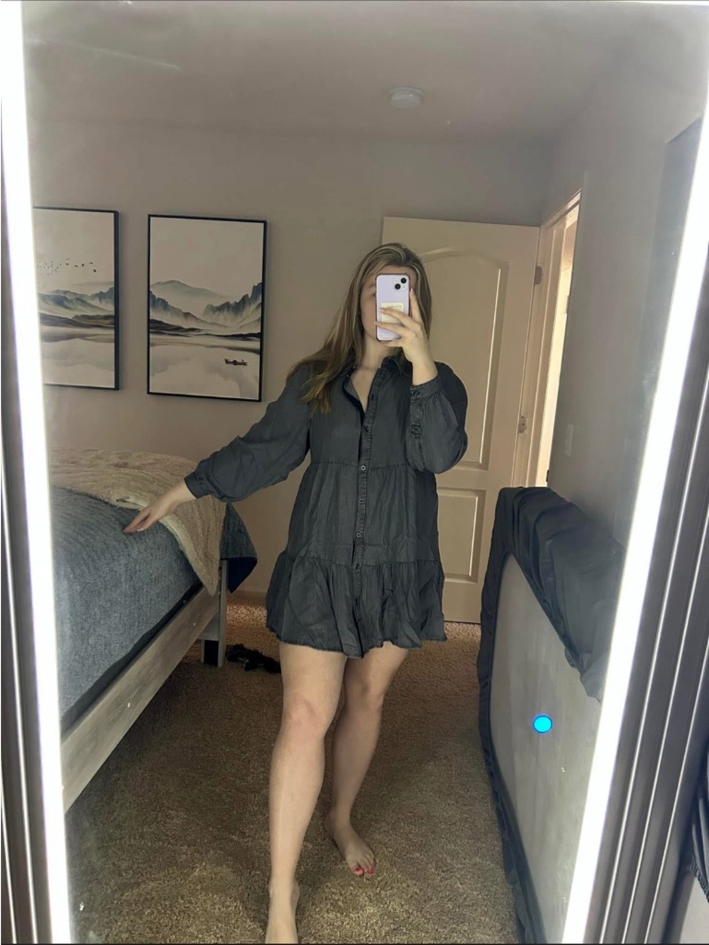 GAP Washed Black Long Sleeve Dress - Picture 10 of 10